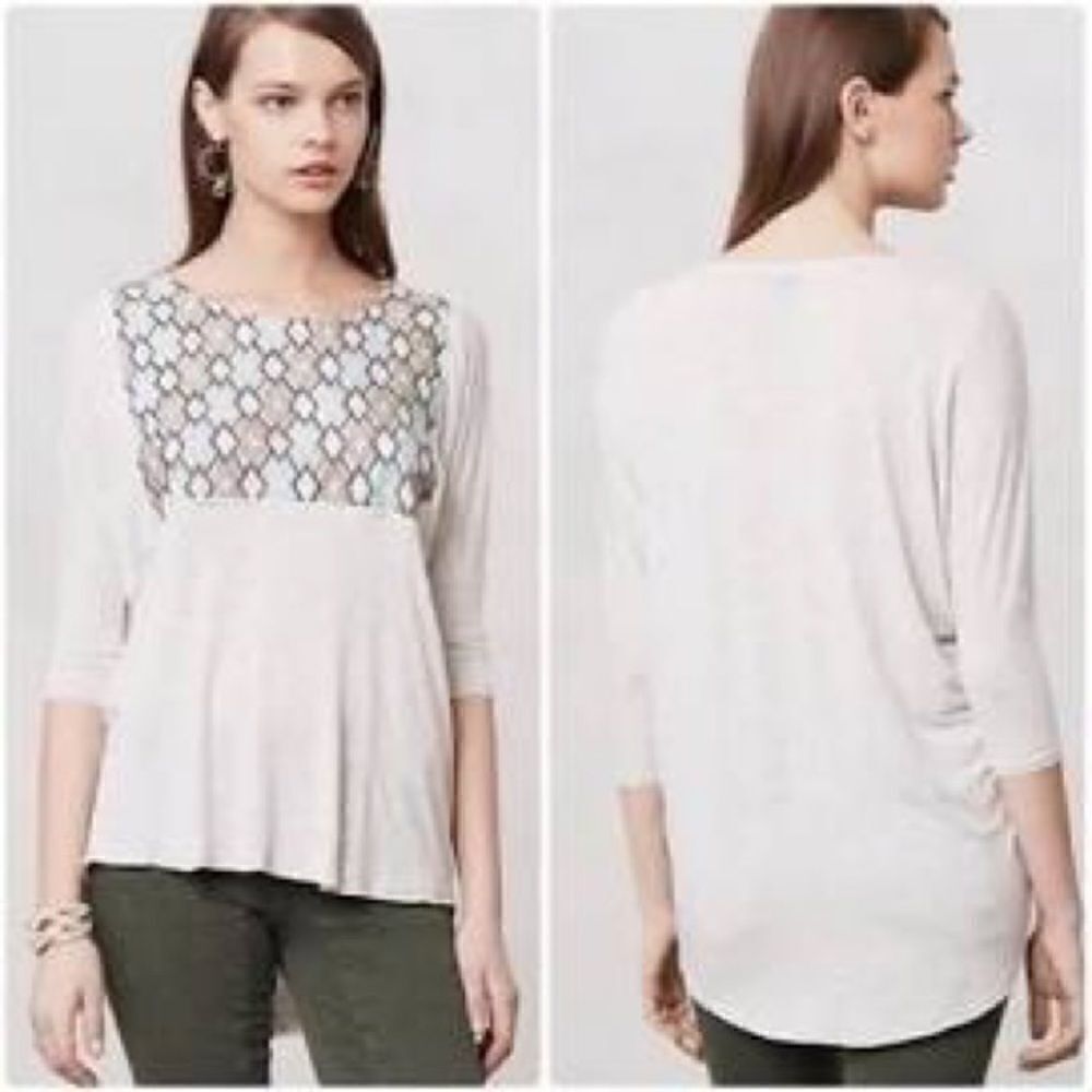 Dolan Embroidered Batwing High Low Tunic